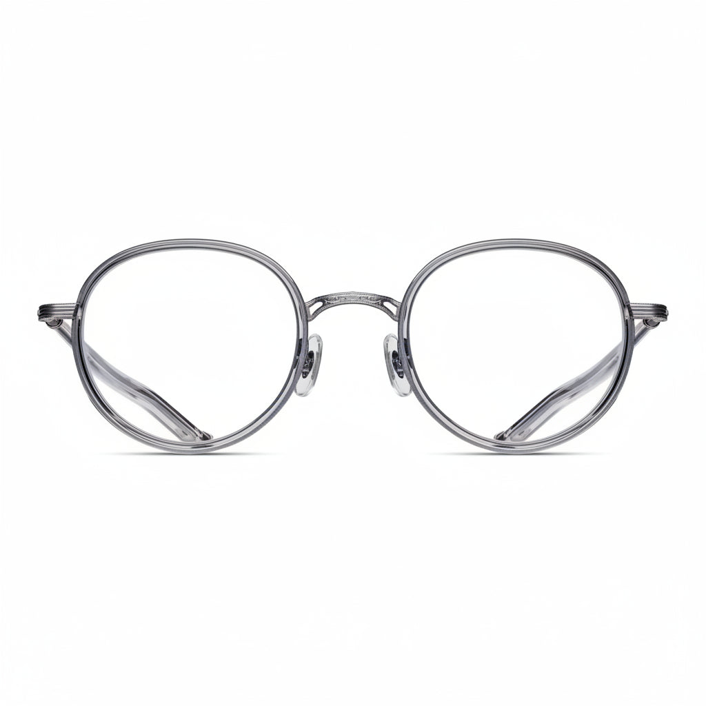 Unisex | M3134 Panto Optical | Antique Silver/Grey Crystal | Clear | 47MM