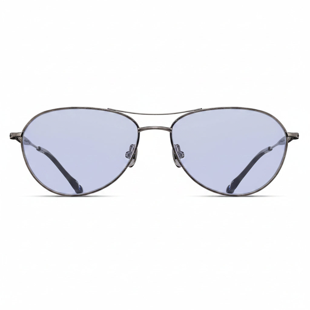 Unisex | M3139 Aviator Sunglass | Antique Silver | Cafe Blue Lenses | 57MM