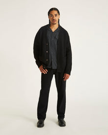 Black | Michael Shaggy Wool Cardigan