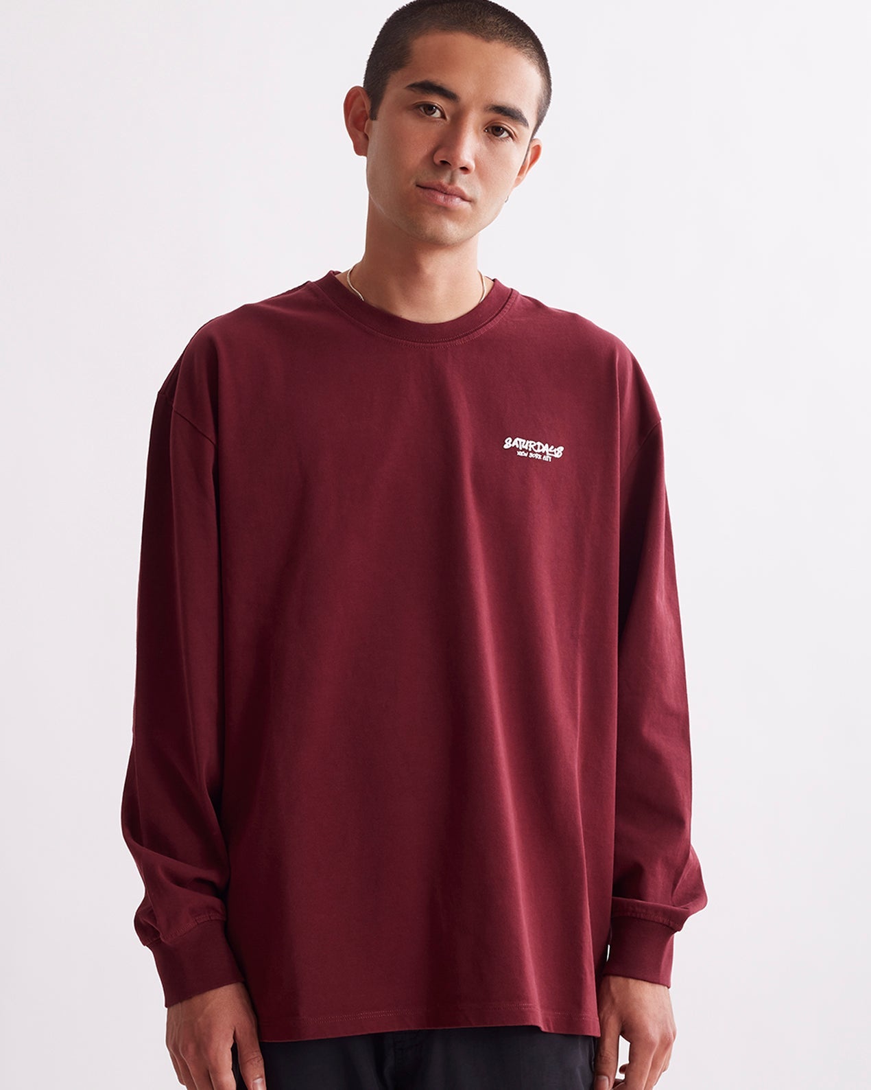 Chocolate Truffle | Marker Relaxed LS Tee | Saturdays NYC