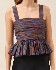 Color: Navy/Rust Plaid