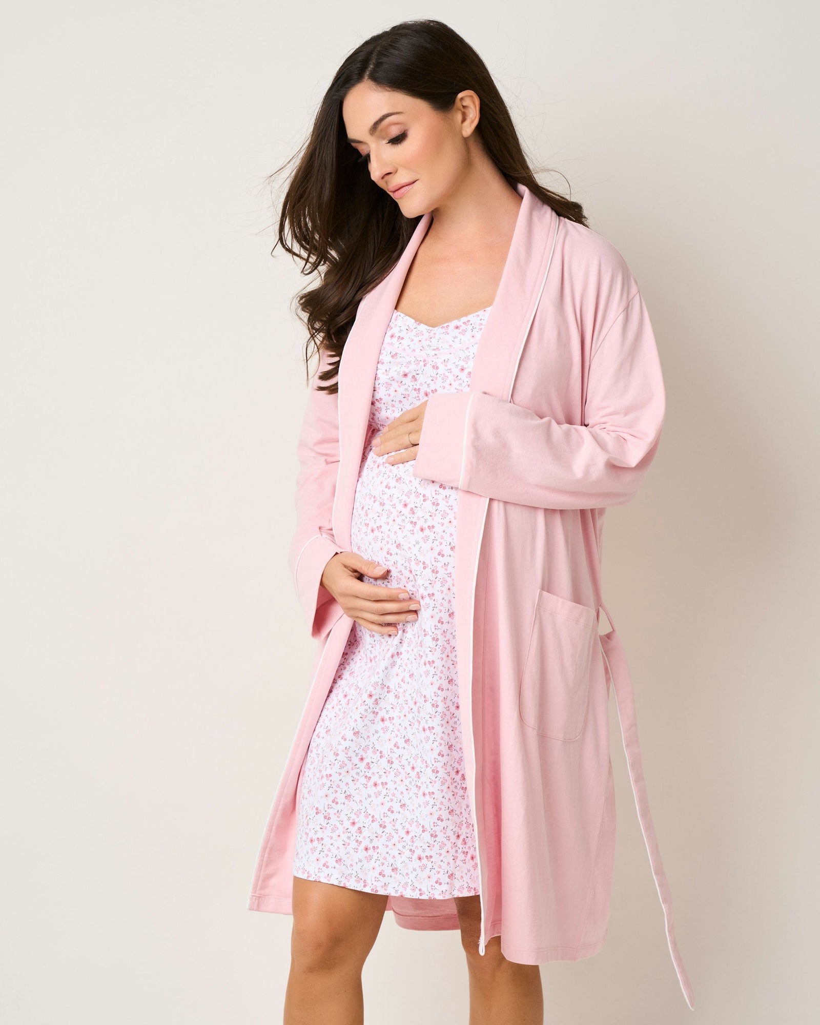 Women's Pima Maternity Nightgown in Fleurs de Rose in Dorset Floral#Color_Dorset Floral