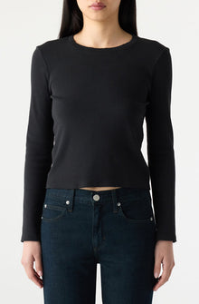 AMO Denim | Slim Rib Tee in Black