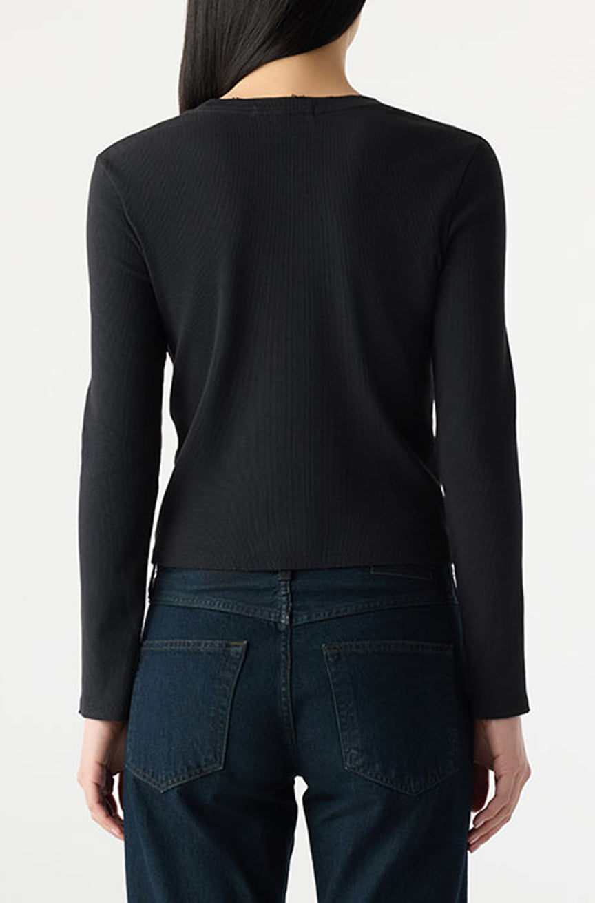 AMO Denim | Slim Rib Tee in Black