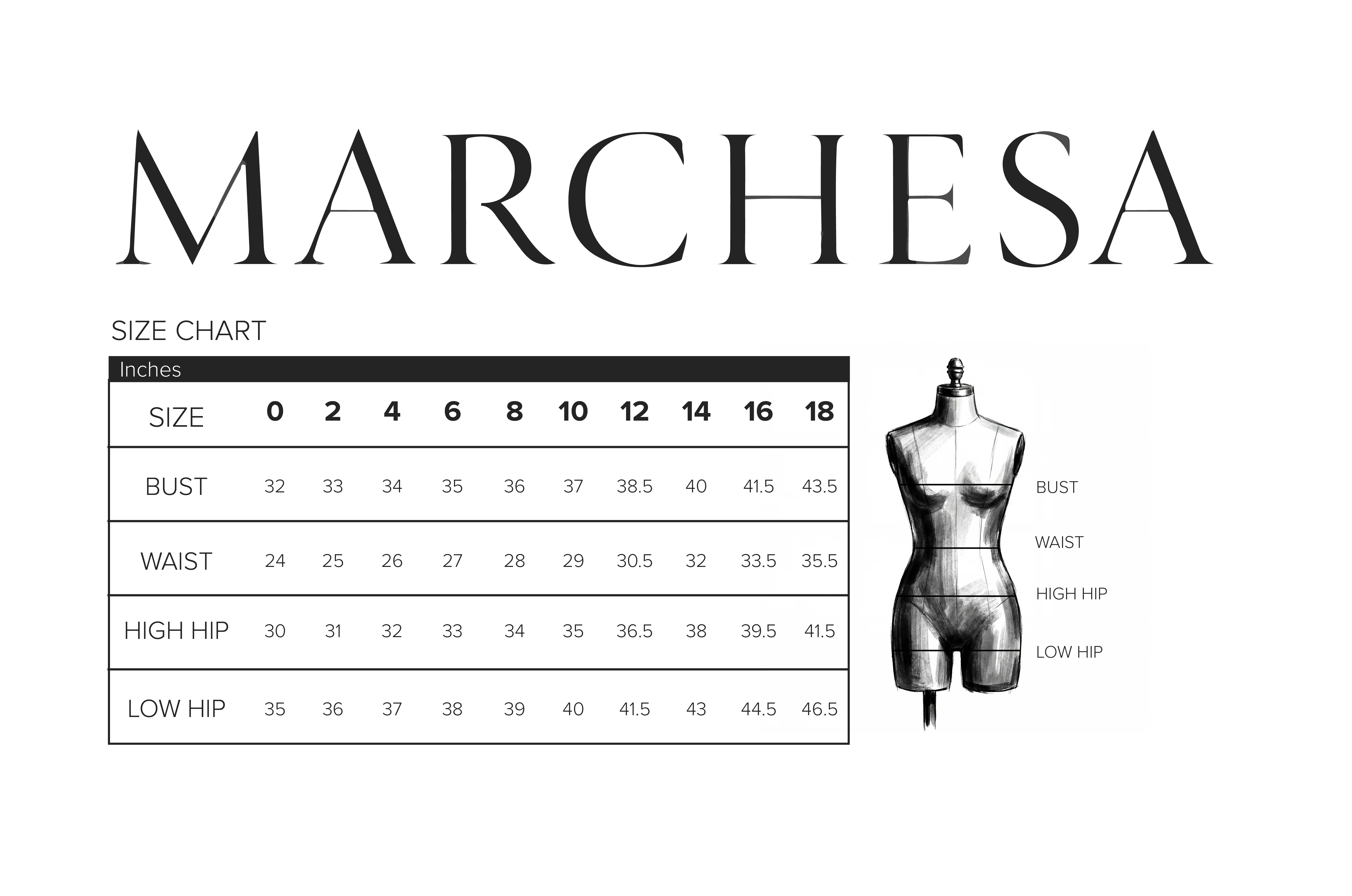 Product size guide