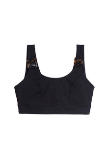 Mare Hidden Underwire Scoop Neck Bikini Top | Black