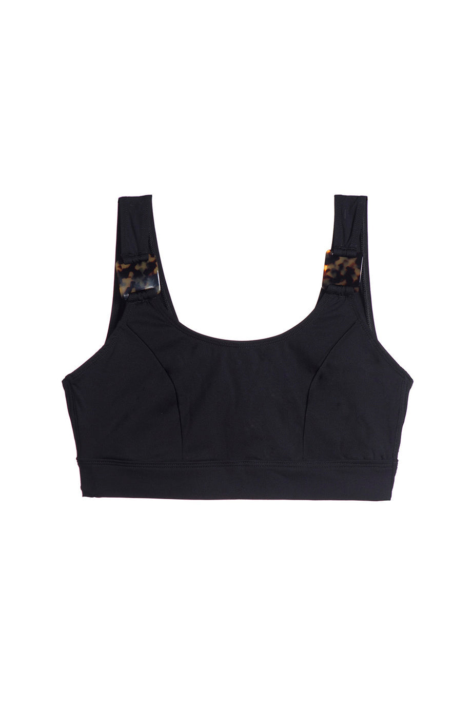 Mare Hidden Underwire Scoop Neck Bikini Top | Black