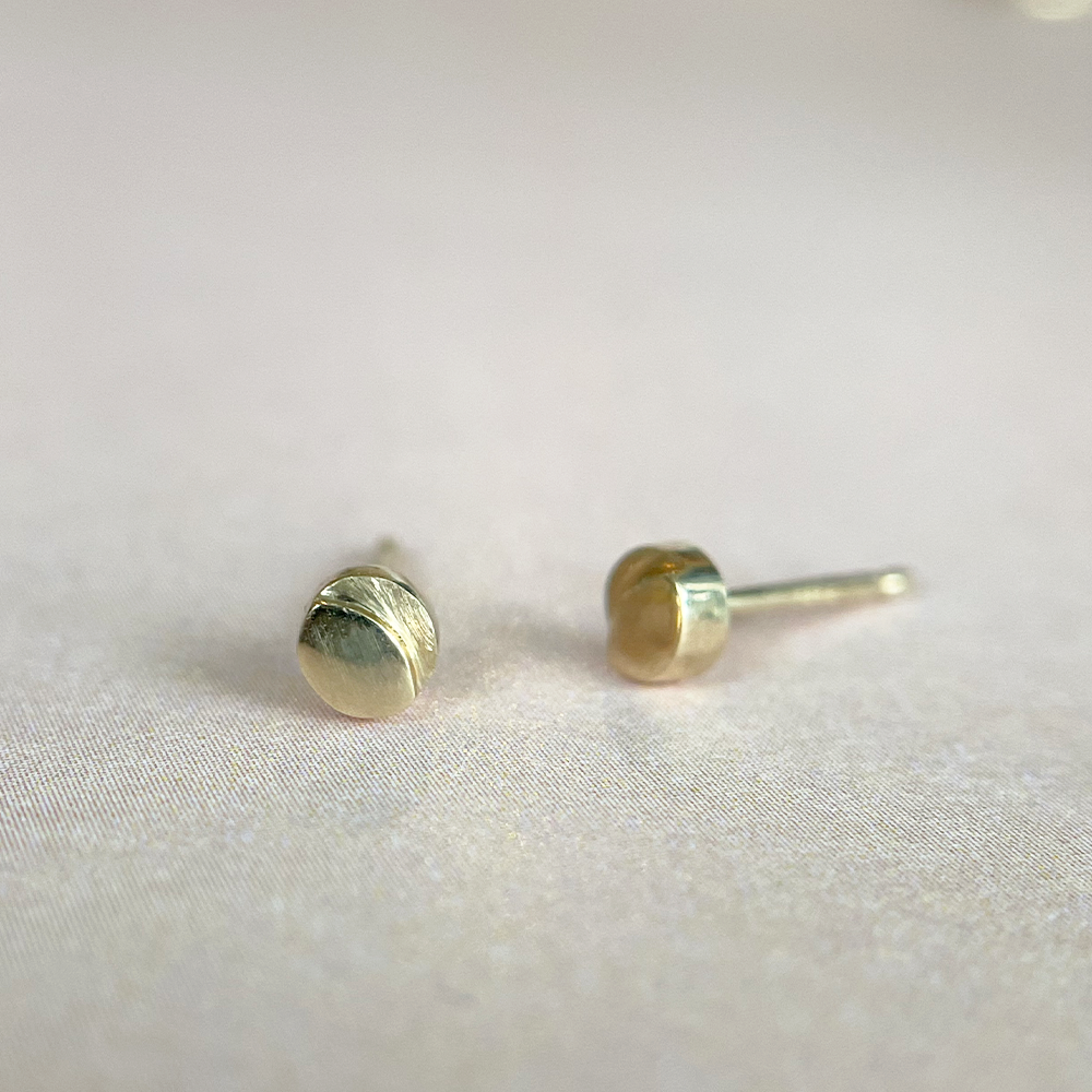 Women | Everyday Moon Phase Studs | 14k Yellow Gold