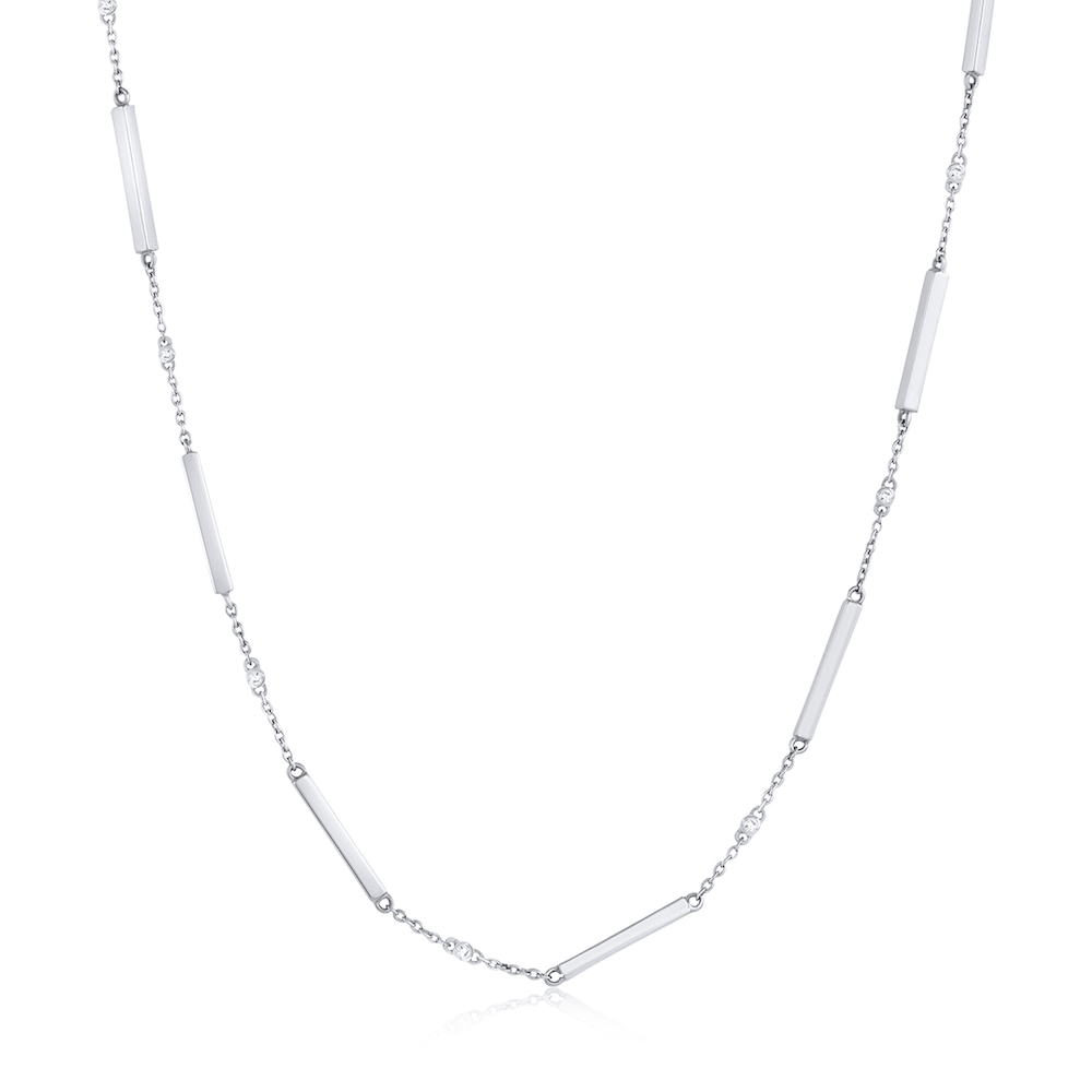 Women | Lilac Diamond Chain Necklace | 14k White Gold