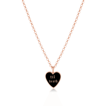 Women | Til Death Enamel Pendant | 14k Rose Gold