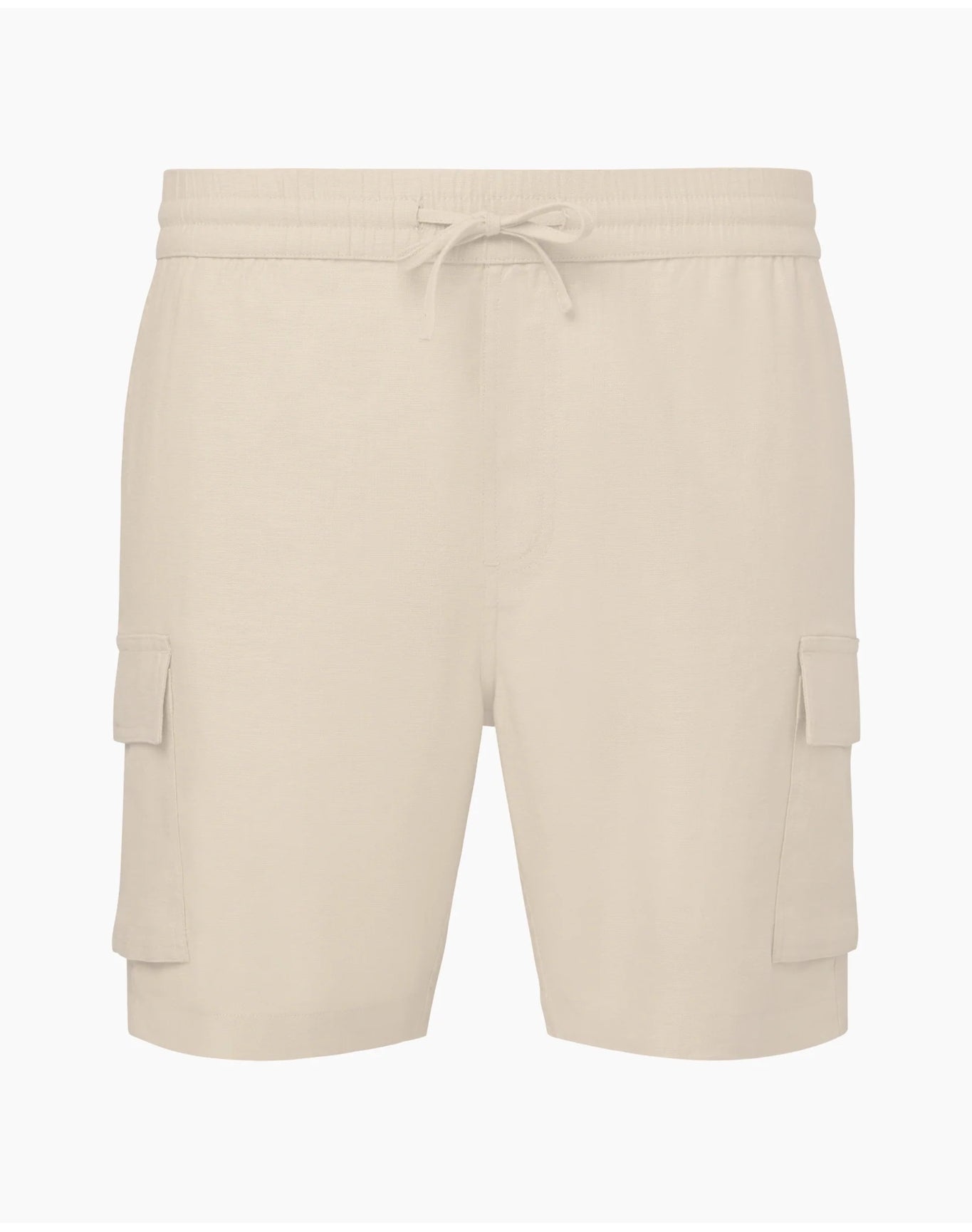 Men | Stretch Linen Pull On Cargo Short | Stone