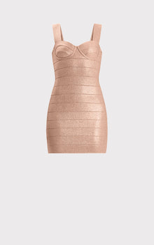 Disco Knit Bustier Dress | Metallic Bare