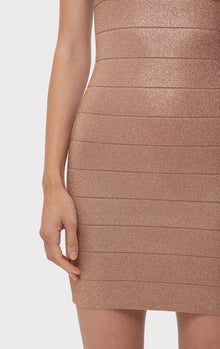 Disco Knit Bustier Dress | Metallic Bare