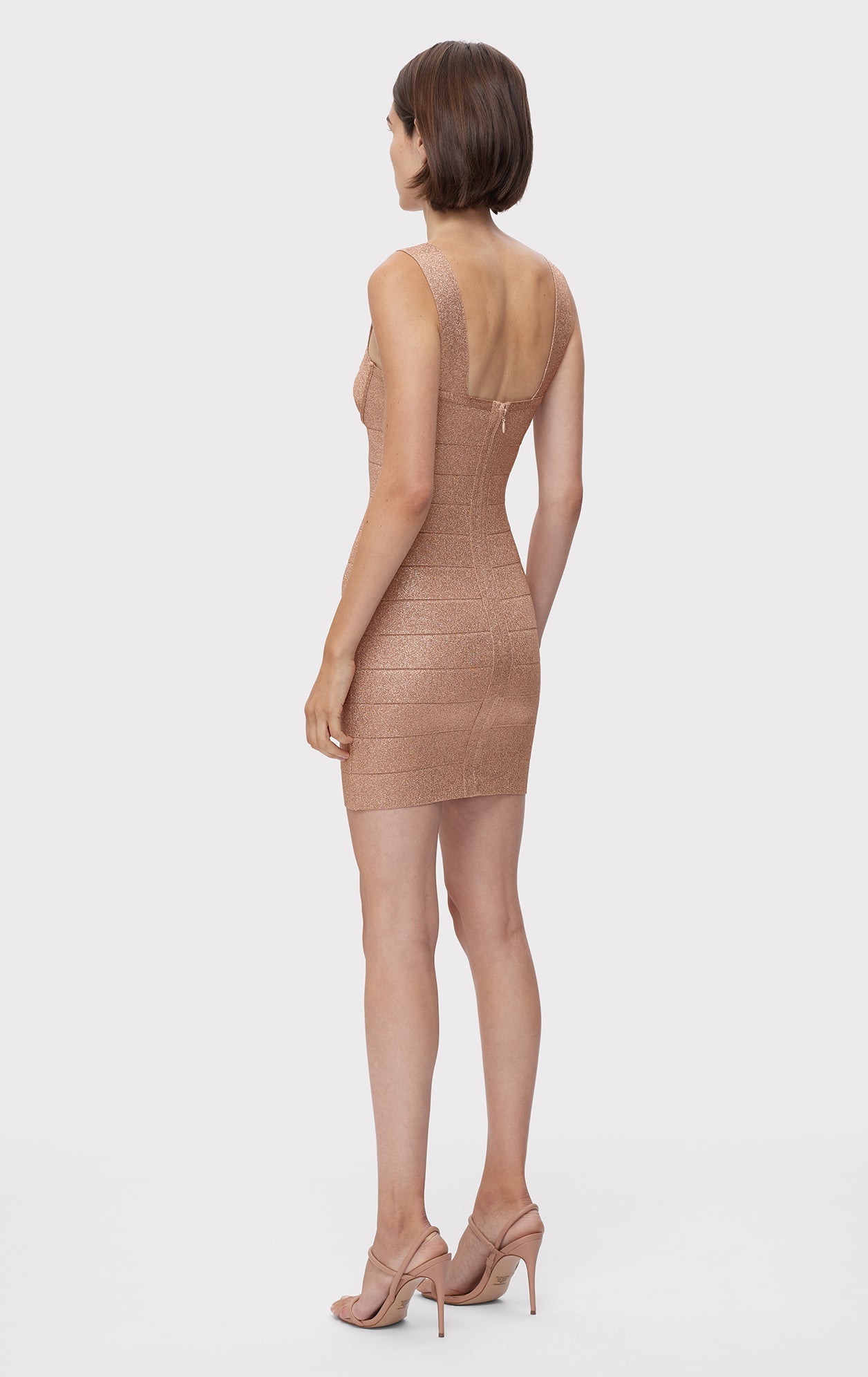 Disco Knit Bustier Dress | Metallic Bare