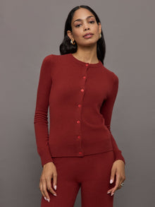 Madeleine Thompson | Monroe Cashmere Cardigan | Burgundy