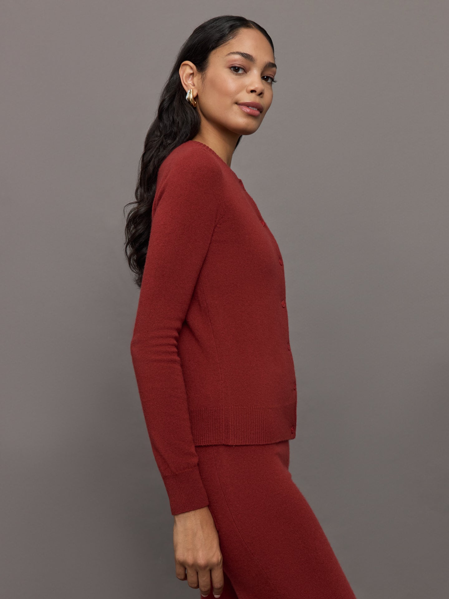 Madeleine Thompson | Monroe Cashmere Cardigan | Burgundy