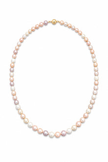 AA+ Quality Round Strand Necklace | 14K Yellow Gold | White Freshwater Pearl9mm - 10mm
