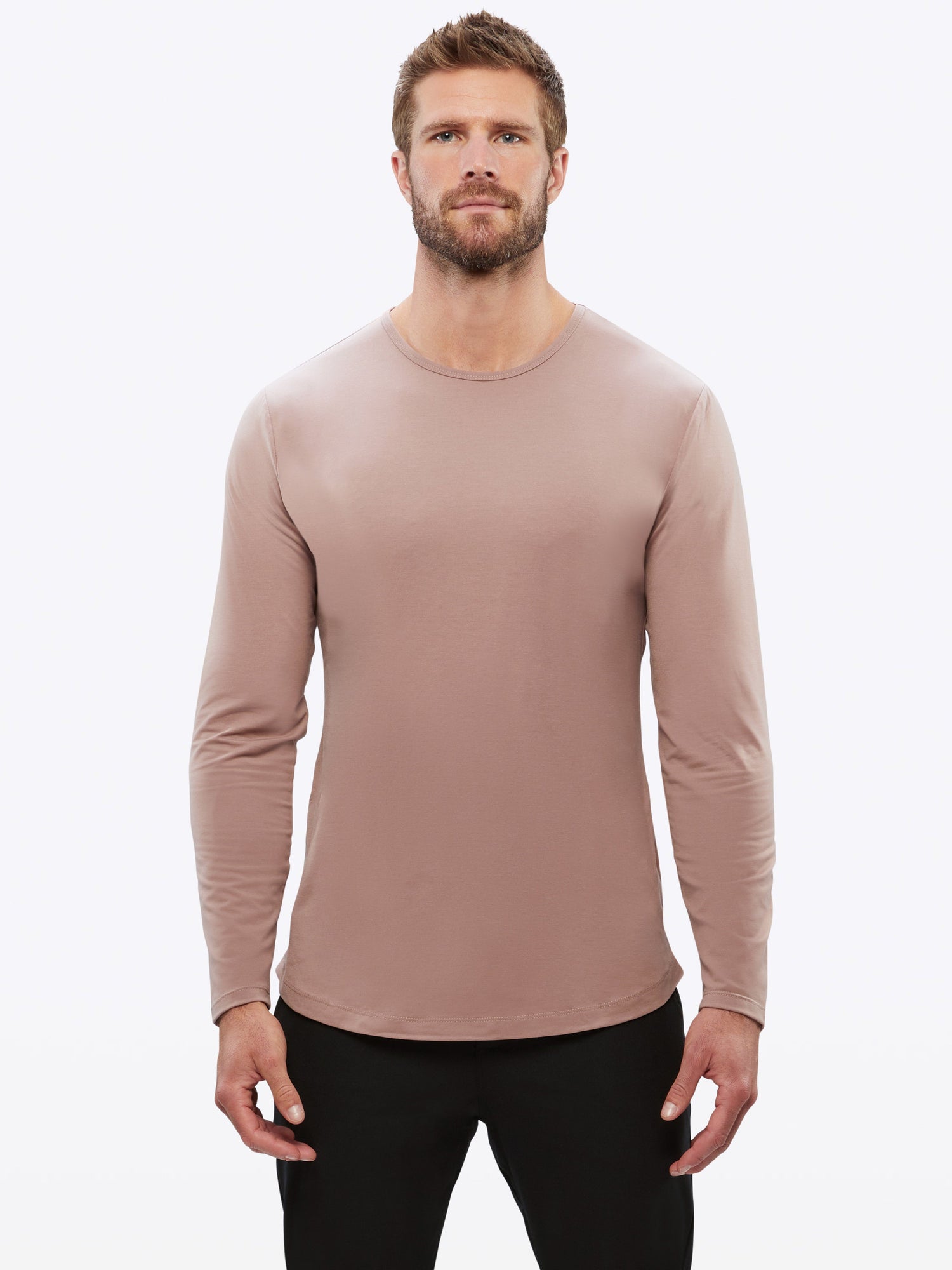 Mens | AO Long Sleeve Curve-Hem Tee | Signature-Fit PYCA Pro | Mountain Mist