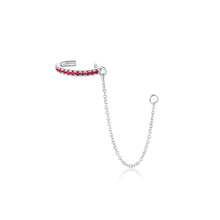 Women | Ruby Pavé Ear Cuff & Chain | 14k White Gold