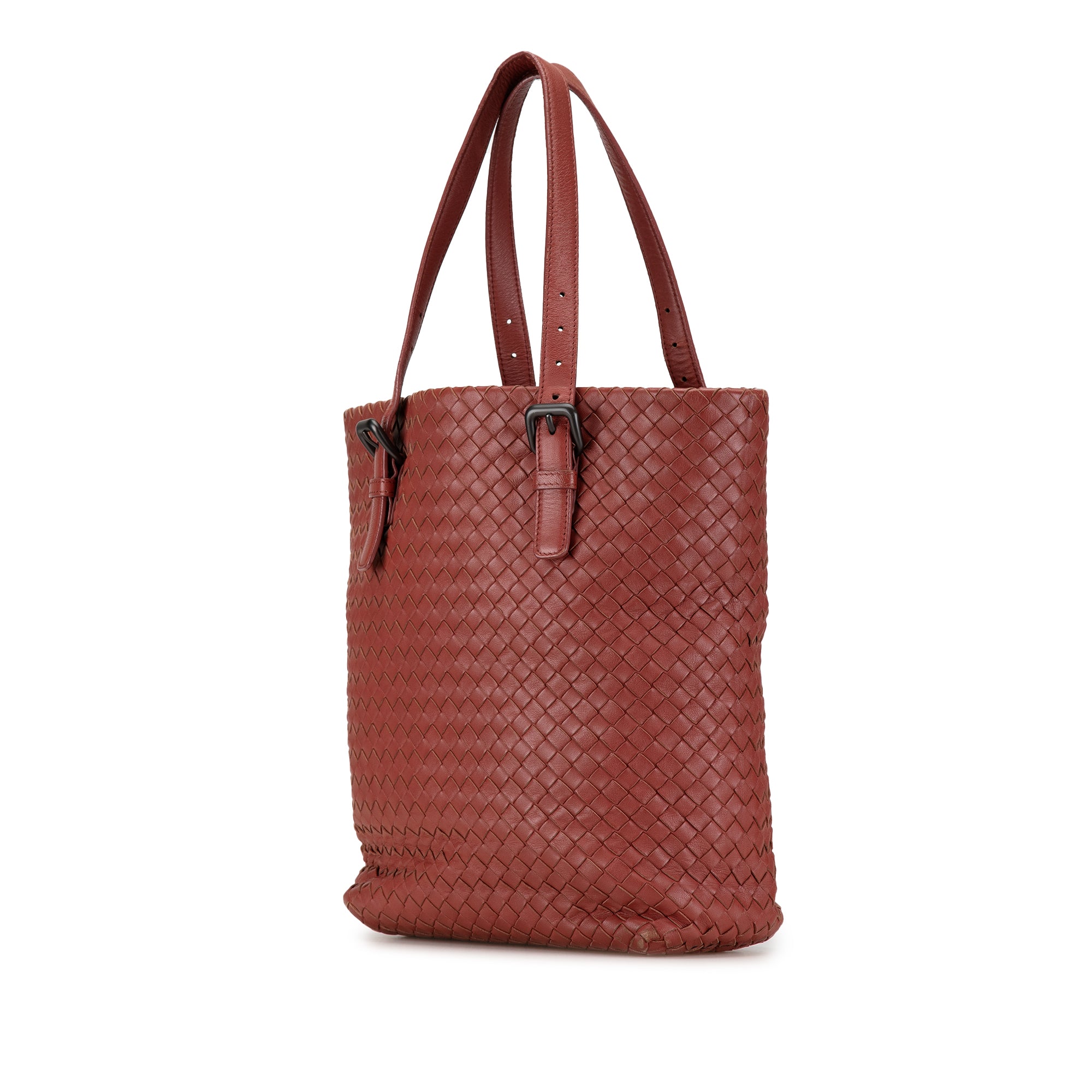 Bottega Veneta | Pre-Owned Intrecciato Tote | Red/Indian Red