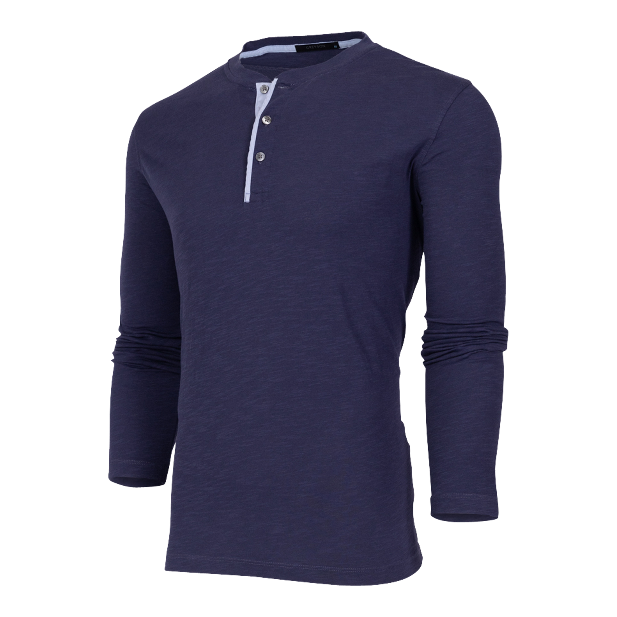 Men | Alpha Slub Long Sleeve Henley | Maltese Blue
