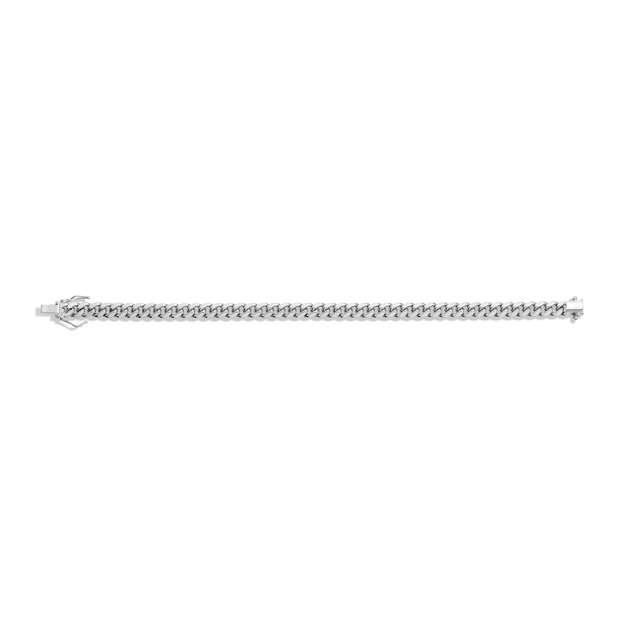 Large Cuban Chain Bracelet | 14K White Gold Vermeil