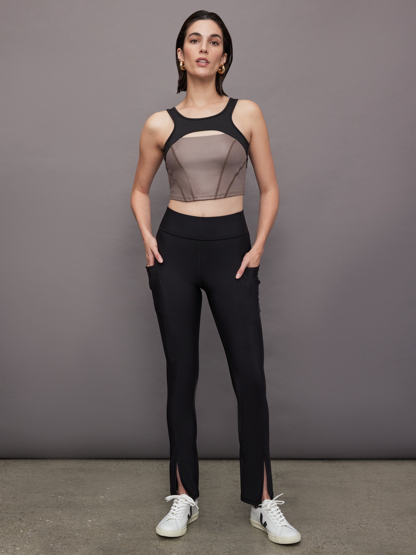 Michi | Fusion Gloss Bustier | Bronzed Pewter/Black