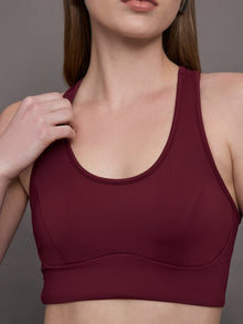 Michi | Instinct Longline Bra | Burgundy