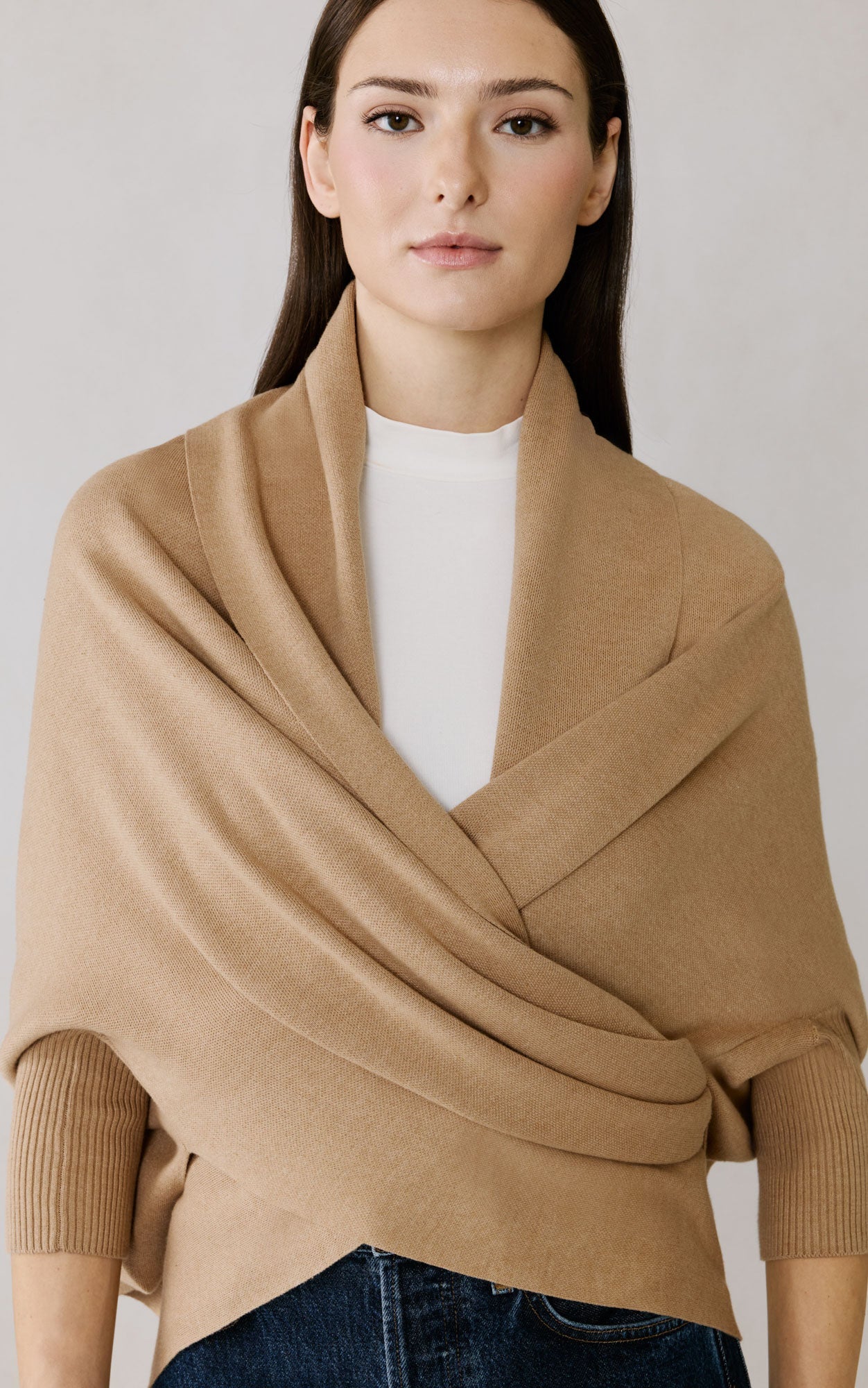 Miku-N Knit Scarfigan | Teak
