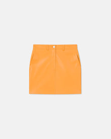 Womens | Miray Okobor Alt-Leather Mini Skirt | Orange Pf23