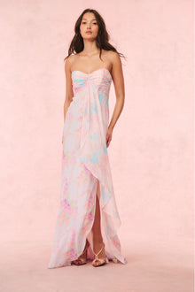Miu Floral Chiffon Gown | Tropic Petal