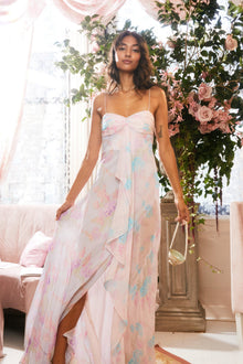 Miu Floral Chiffon Gown | Tropic Petal