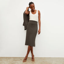 Front image of a woman standing wearing the Vicky Tank—Washable Silk in Pearl