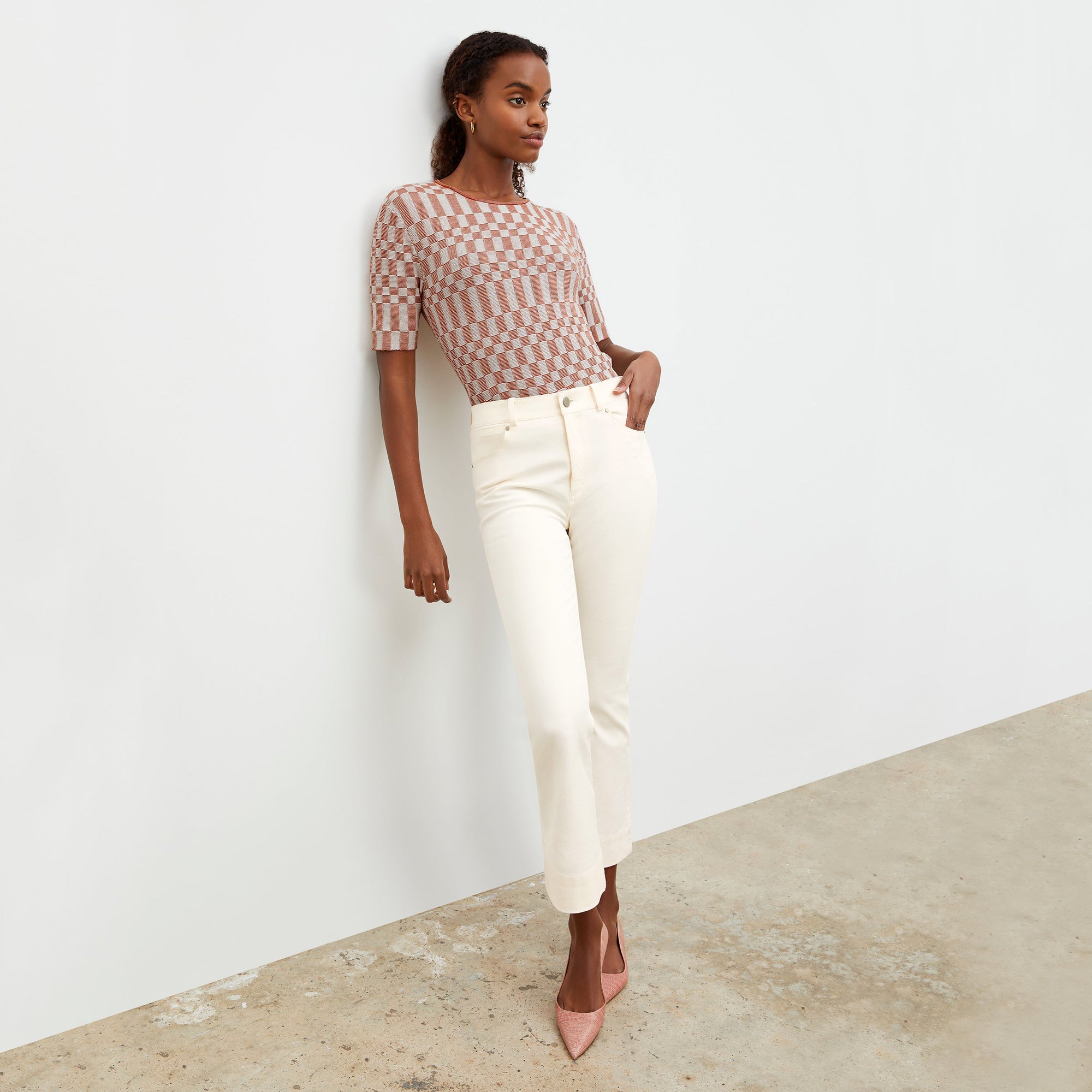 Front image of a woman wearing the Archie Jean in Black | Exclude