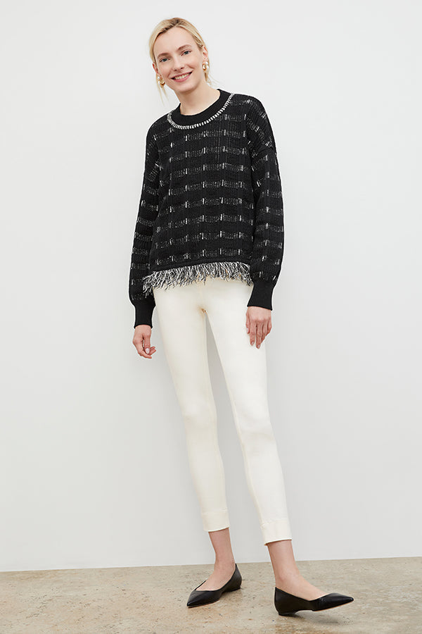 Front image of a woman standing wearing the Hockley Jean—Better Than Denim in Tusk | Exclude