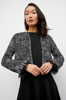 Front image of a woman wearing the Gabriella Dress in Black | Grid Hover | Exclude