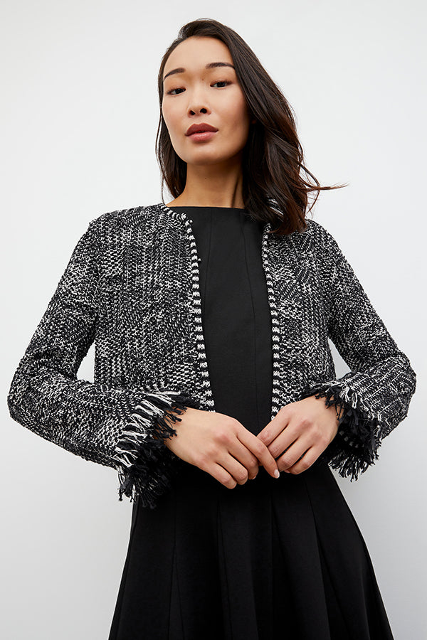 Front image of a woman wearing the Gabriella Dress in Black | Grid Hover | Exclude