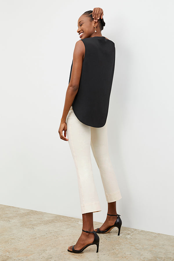 Front image of a woman wearing the Archie Jean in Tusk | Exclude