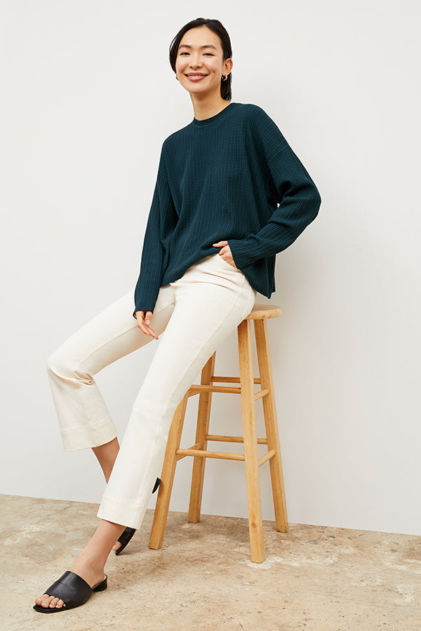 Front image of a woman wearing the Archie Jean in Black | Exclude