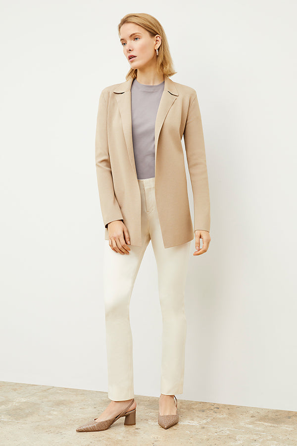 Front image of a woman standing wearing the Hockley Jean—Better Than Denim in Tusk | Exclude