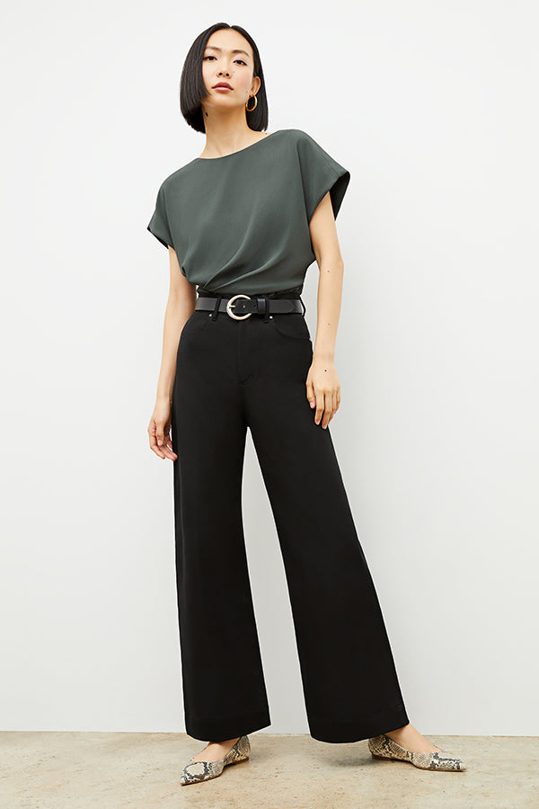 Front image of a woman wearing the Milo Jean in Black | Exclude