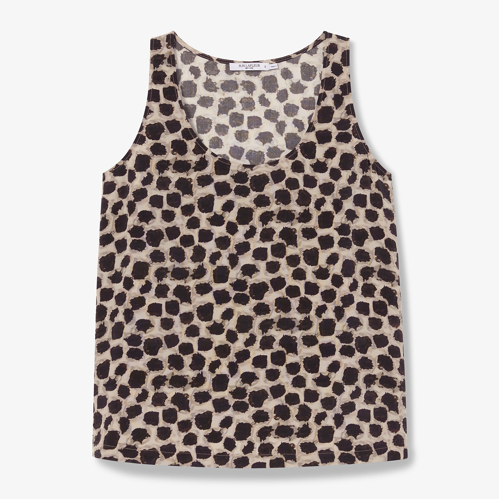 Packshot image of the vicky tank in sahara print