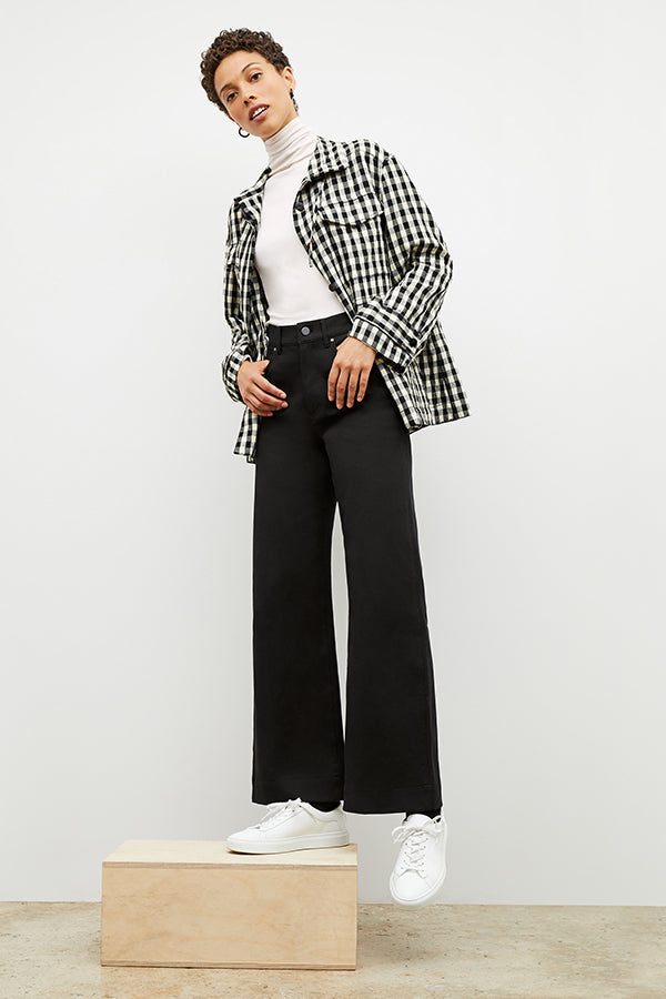 Front image of a woman wearing the Milo Jean in Black | Exclude