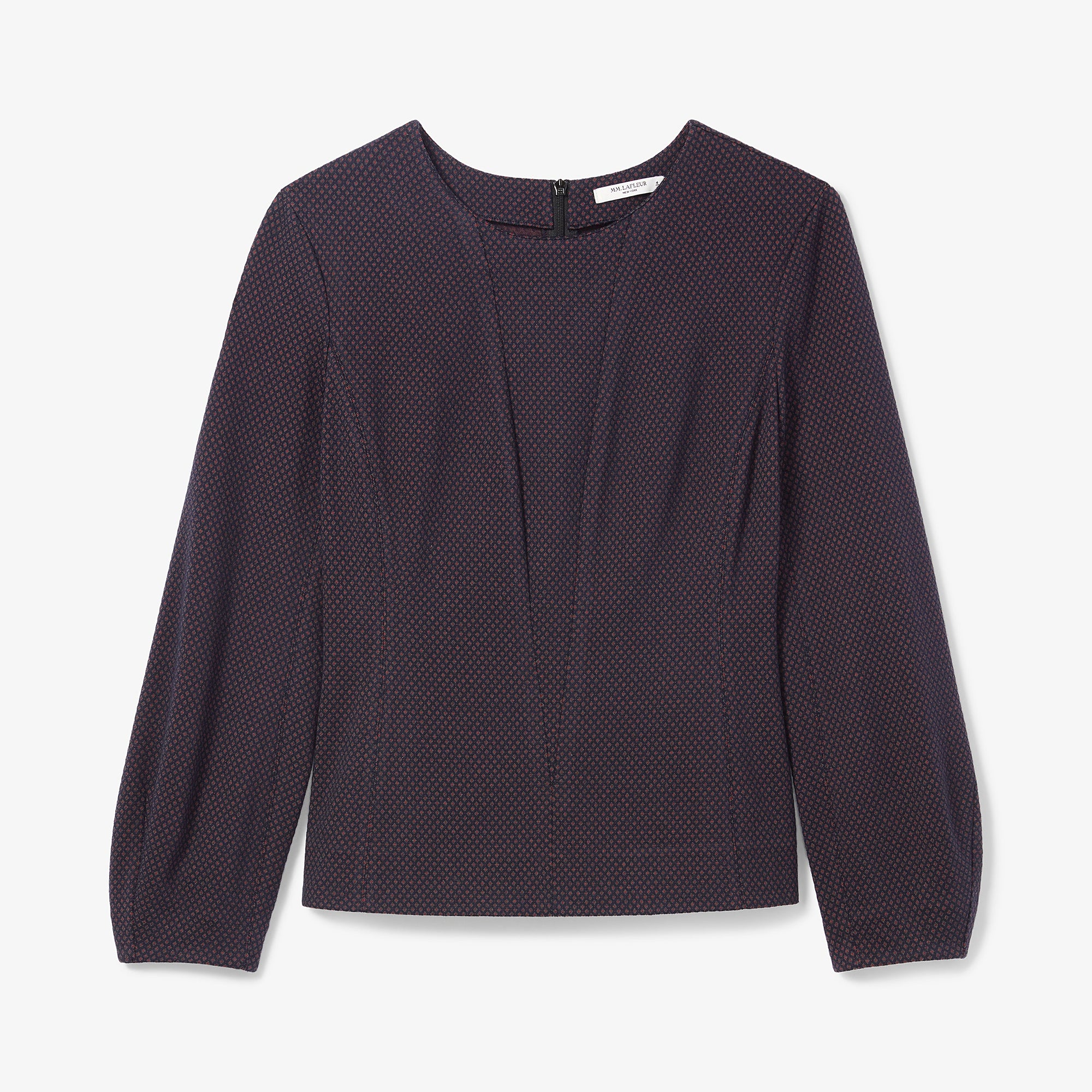 Packshot image of the rashida top in navy multi