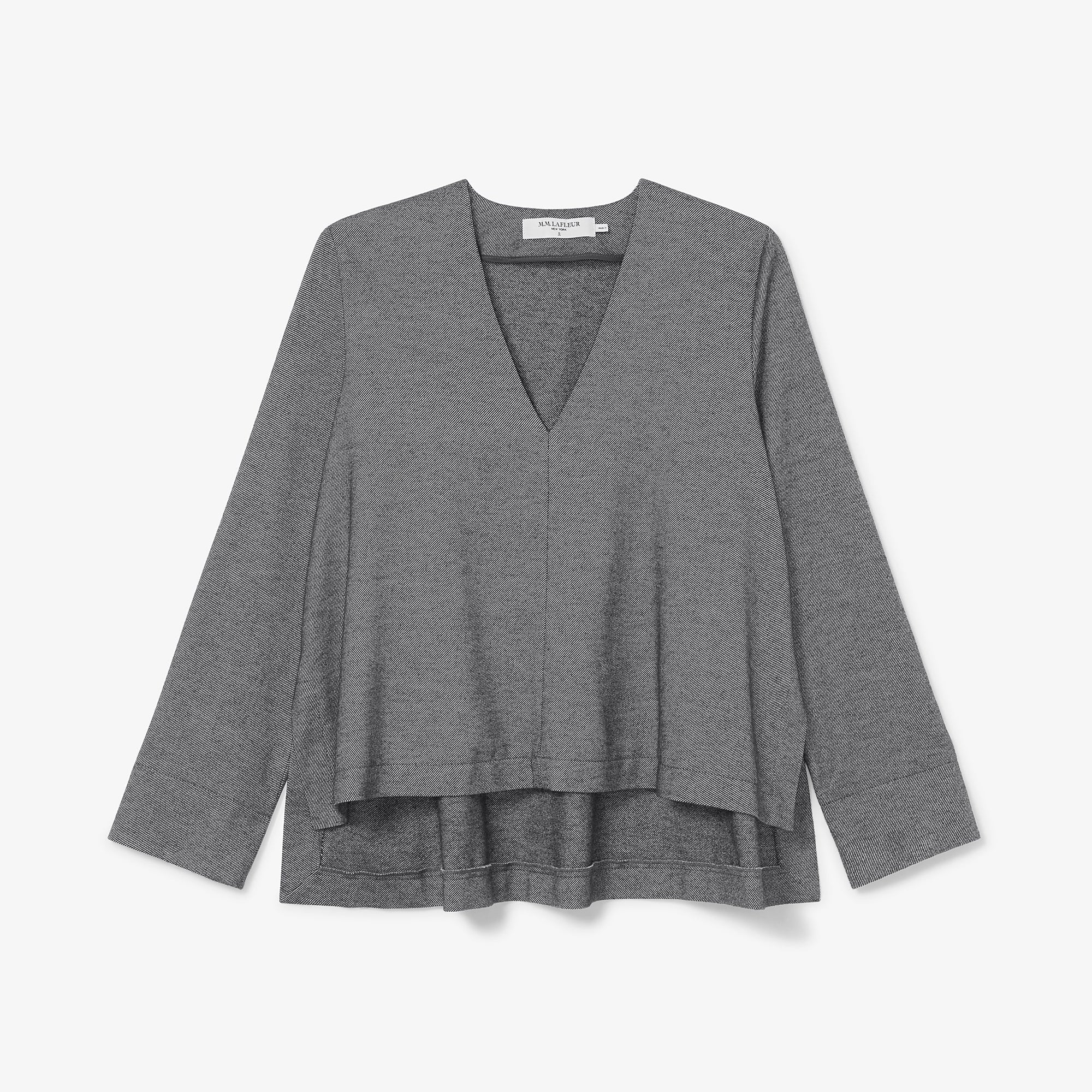 Packshot image of the annette top in flannel twill