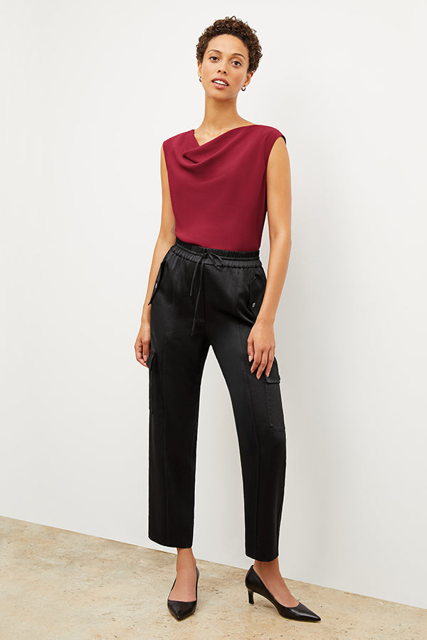 Image of a woman wearing the Gianna Pant in Black | Exclude | Grid
