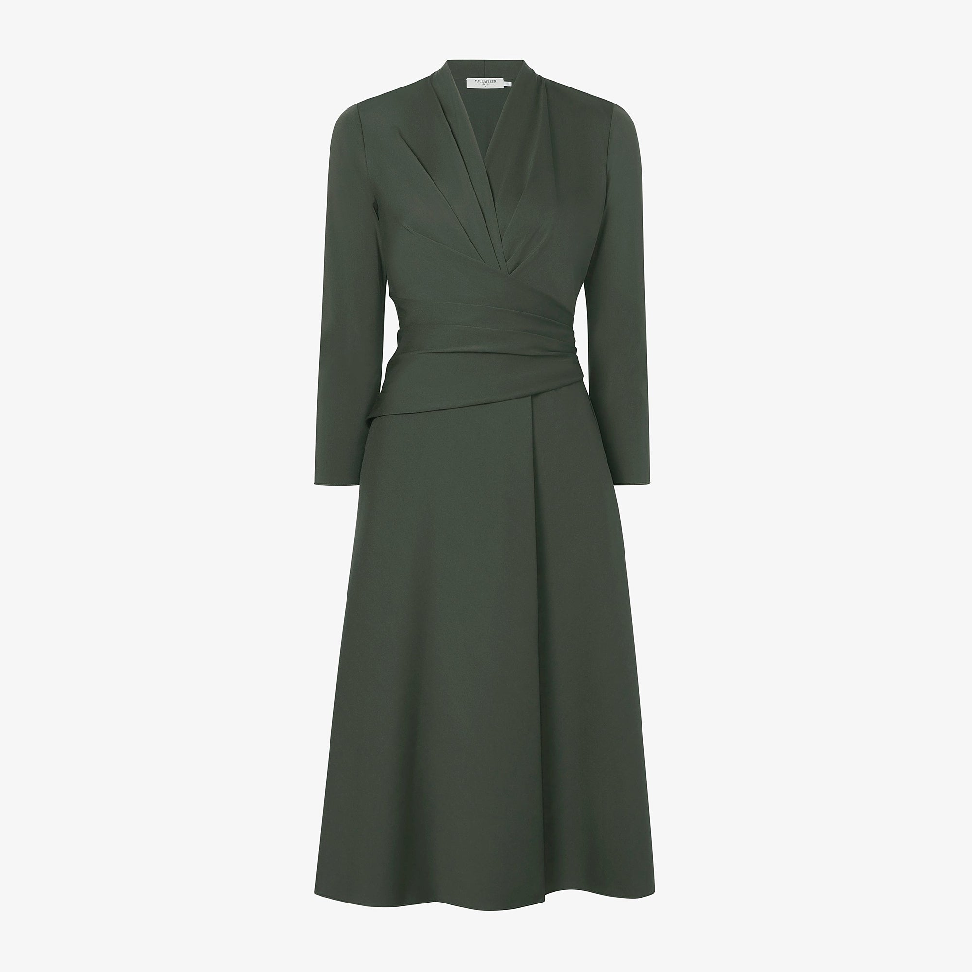 Packshot image of the Carly Dress in Dark Aloe