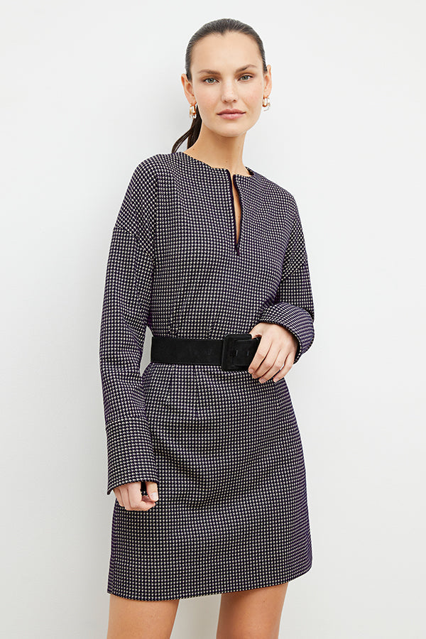 Front image of a woman wearing the tully top in black and white | Exclude
