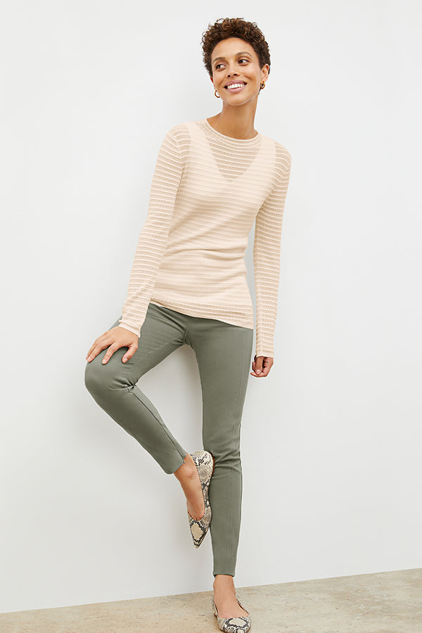 Front image of a woman wearing the skinny foster in thyme | Exclude | Grid