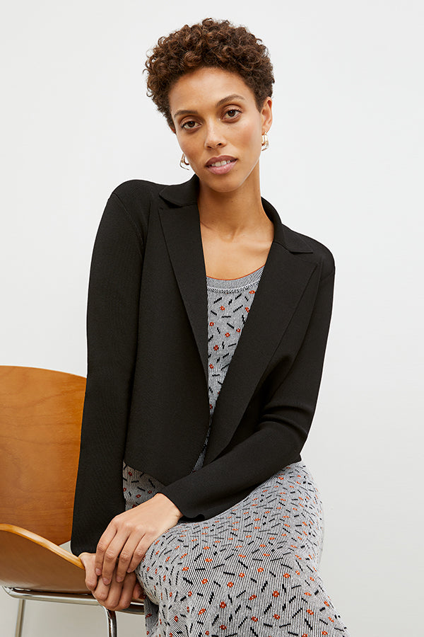 Front image of a woman wearing the Tippy Dress in Brick and Black | Exclude